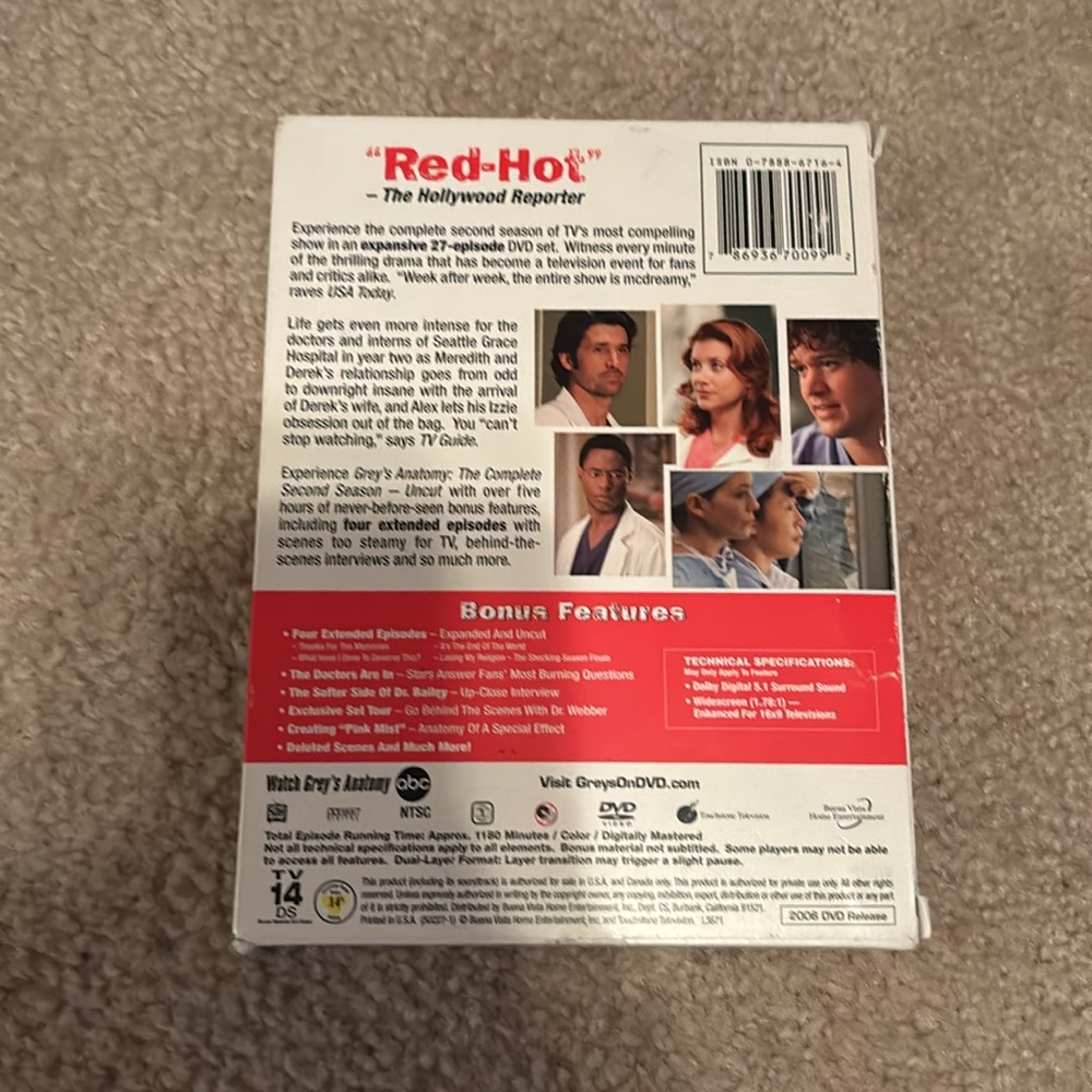 grey's anatomy season 2 dvd set - Picture 2 of 3